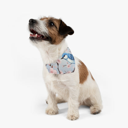 Cherry Blossom Tree Blue Bird Pet Bandana Collar