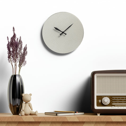 White Leather Design - Acrylic Wall Clock