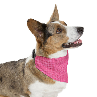 Doll-Like Pink Denim Designer Fabric Style - Pet Bandana Collar