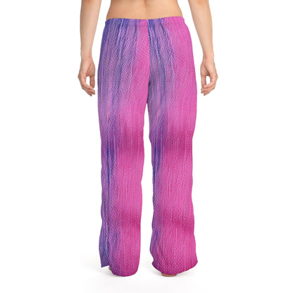 Dual Delight: Daydream de mezclilla mitad rosa y azul - Pantalones de pijama para mujer (AOP) 