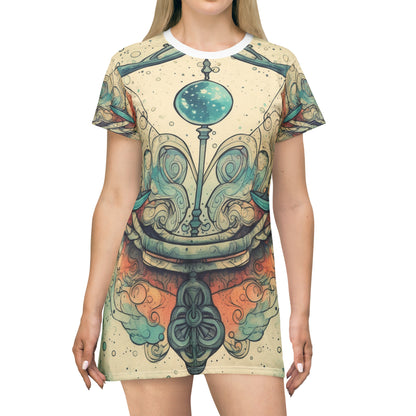 Libra Zodiac - Astrology Sign Street Art Equilibrium in Pastels - T-Shirt Dress (AOP)