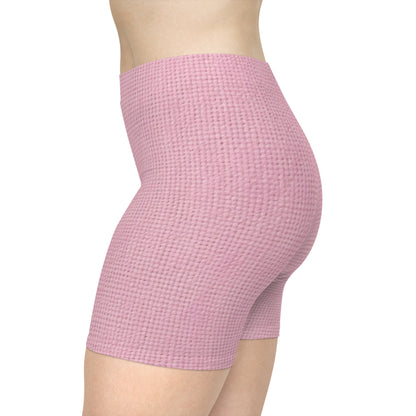 Blushing Garment Dye Pink: tela de tonos suaves inspirada en la mezclilla - Shorts ciclistas para mujer (AOP) 