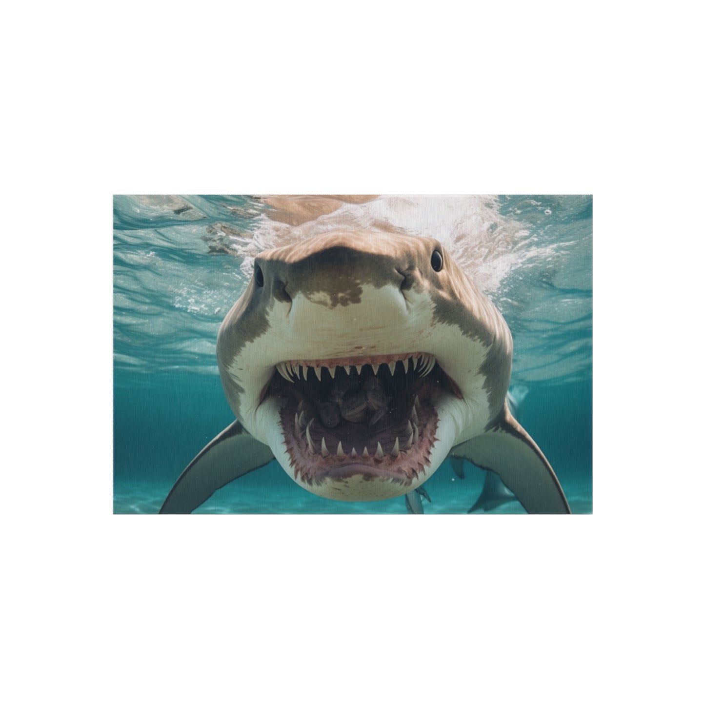 Bull Shark: River Monster Menace - Realistic Dark Water Predator - Outdoor Rug