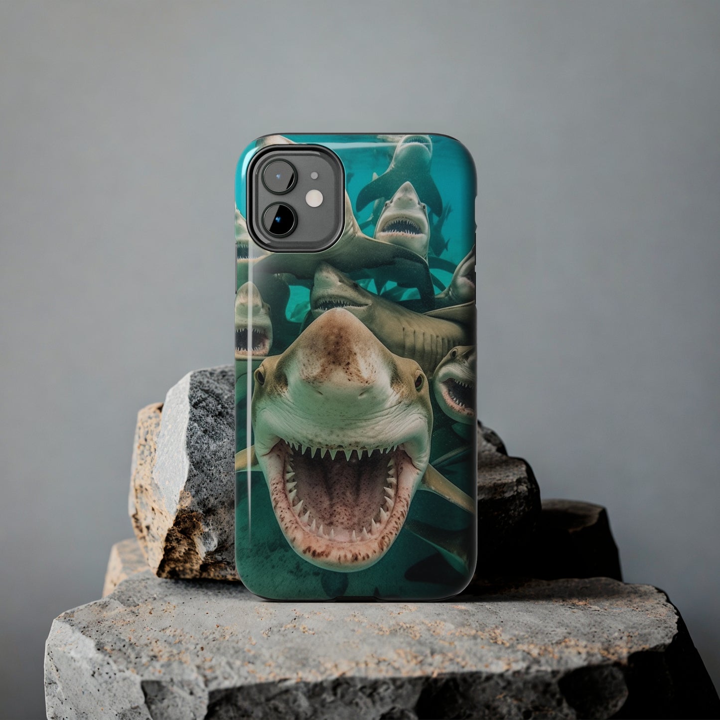 Laughing Lemon Sharks: Joyful Sea Jaws Ocean Deep - Tough Phone Cases