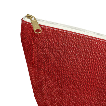 Juicy Red Berry Blast: Denim Fabric Inspired Design - Accessory Pouch w T-bottom