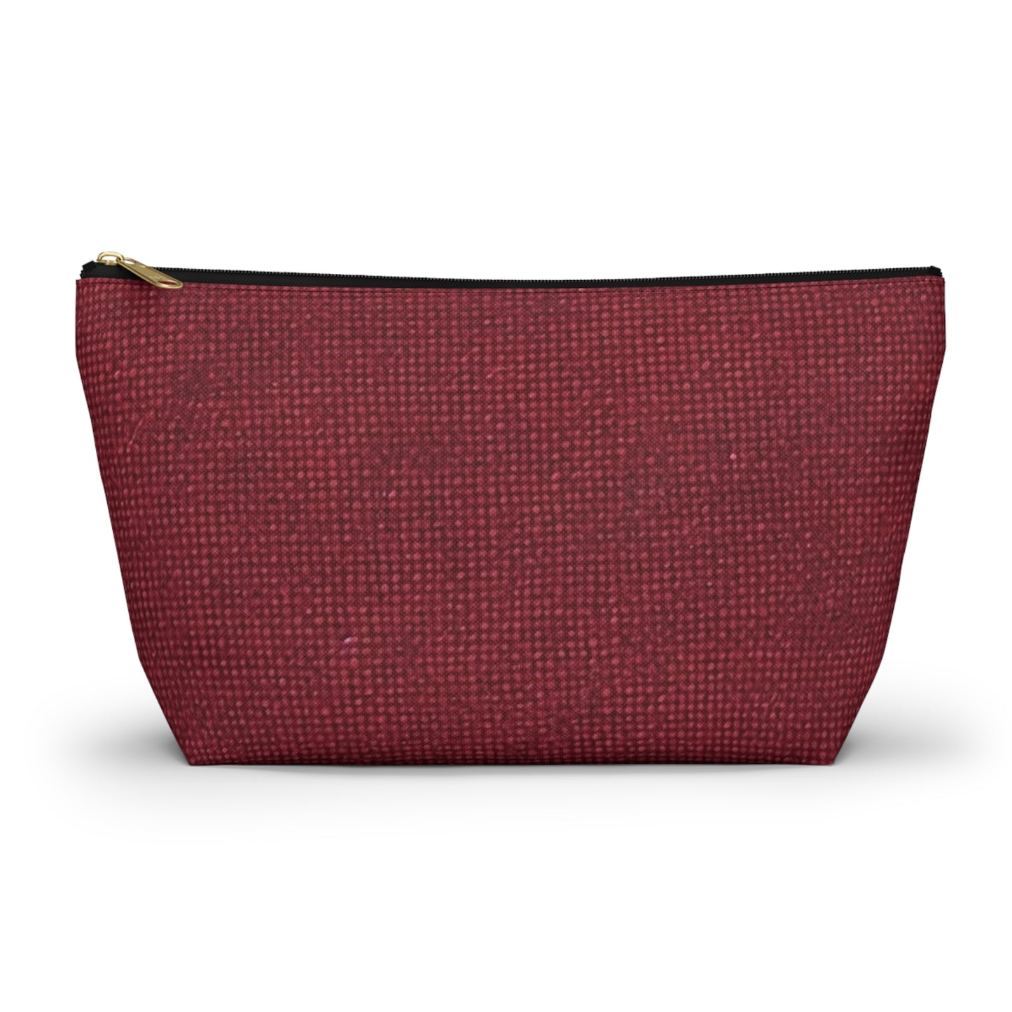 Seamless Texture - Maroon/Burgundy Denim-Inspired Fabric - Accessory Pouch w T-bottom