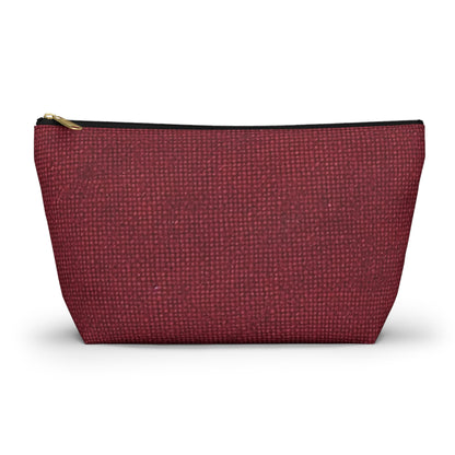 Seamless Texture - Maroon/Burgundy Denim-Inspired Fabric - Accessory Pouch w T-bottom