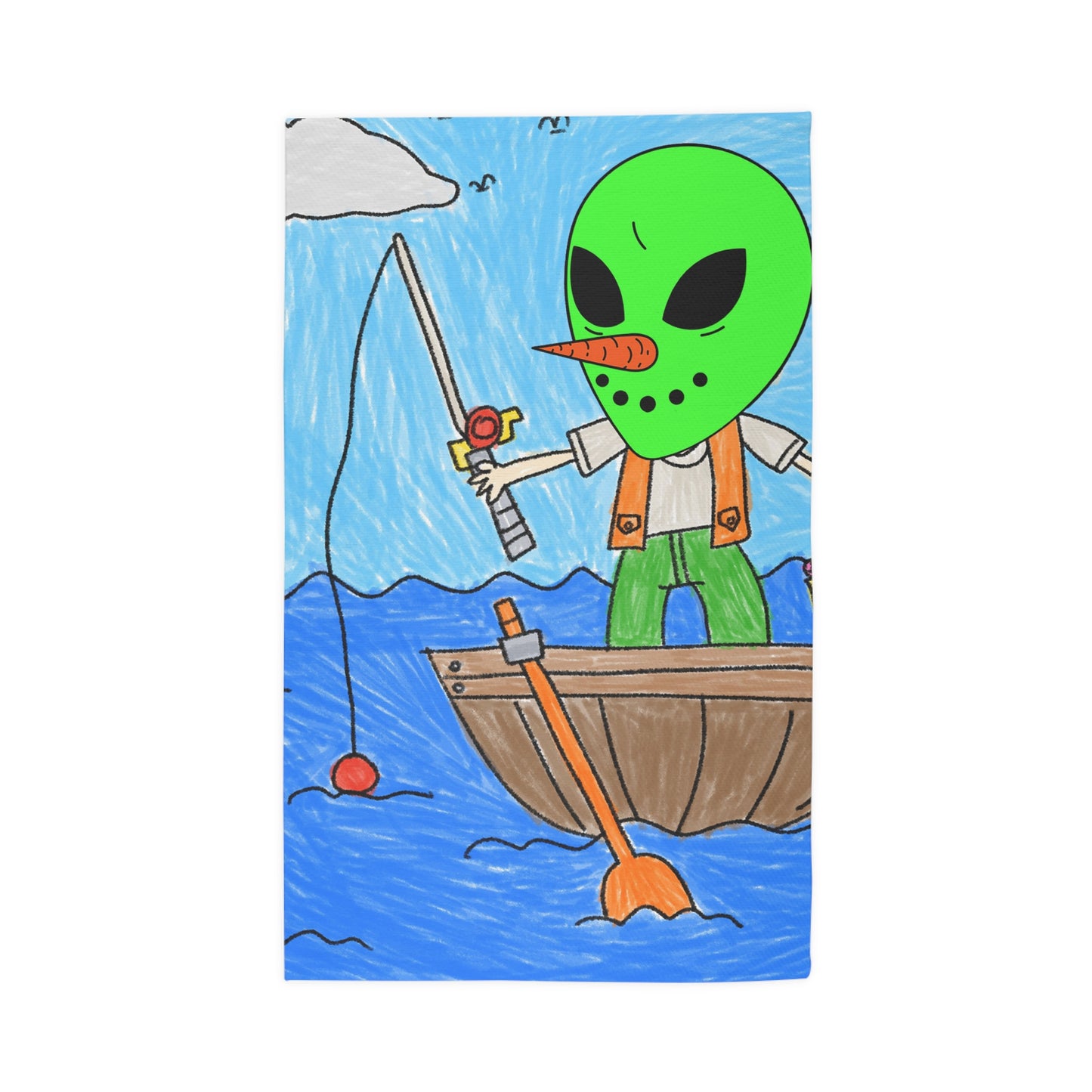 Sea Fish Hunter Veggie Visi Vegetable Visitor Alien Dobby Rug