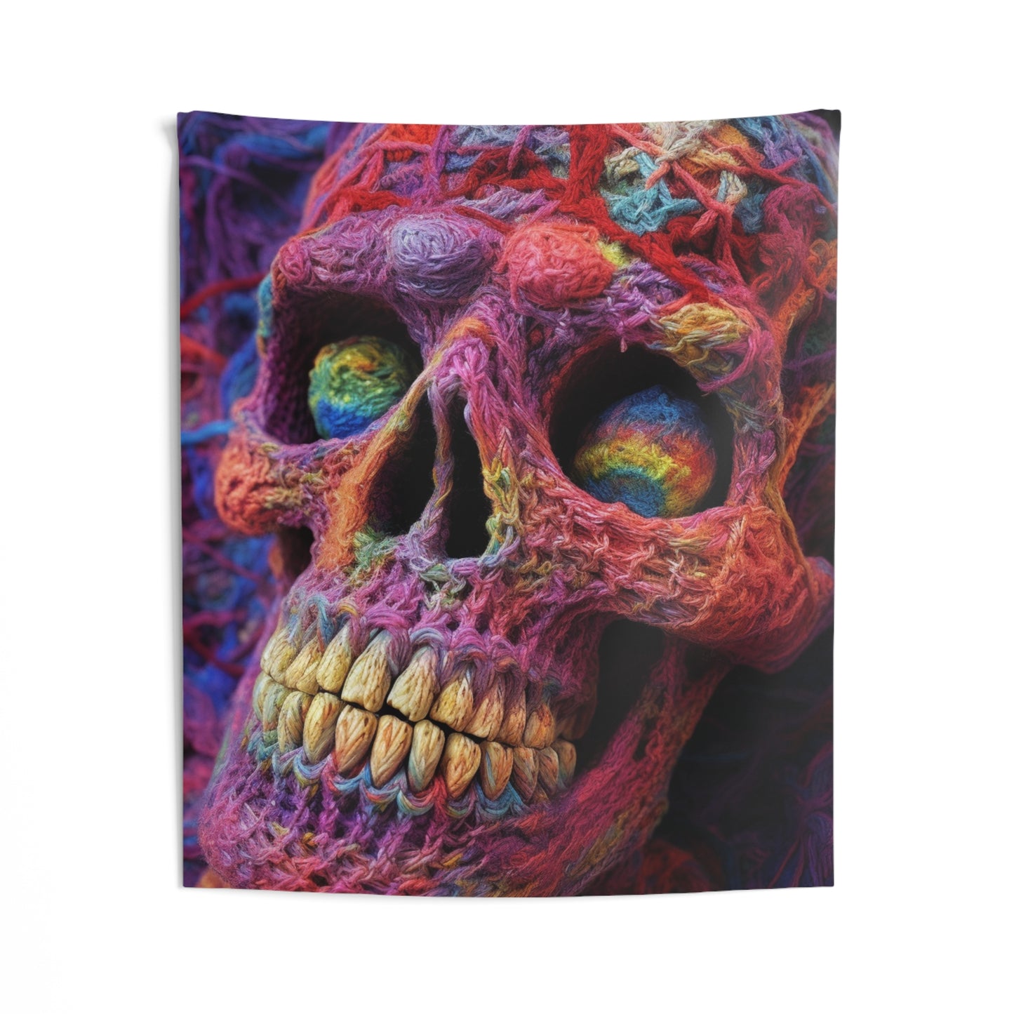 Crochet Skeleton Skull Halloween - Indoor Wall Tapestries