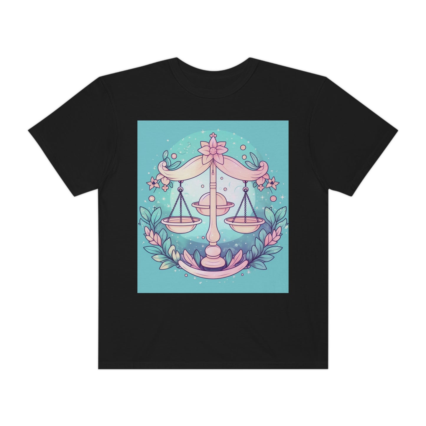 Libra Astrology - Soft Lighting & Pastel Zodiac Sign Symbol - Unisex Garment-Dyed T-shirt