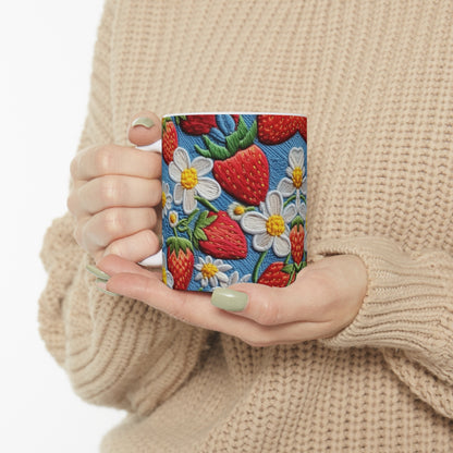 Orchard Berries: Juicy Sweetness from Nature's Garden - Fresh Strawberry Elegance - Ceramic Mug 11oz