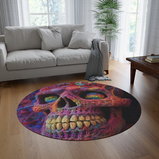 Crochet Skeleton Skull Halloween - Round Rug