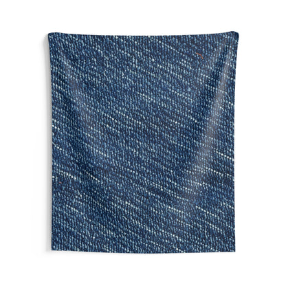 Denim-Inspired Design - Distinct Textured Fabric Pattern - Indoor Wall Tapestries