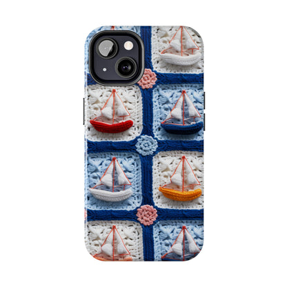 Crochet Boat Ship Sea Vessel Ocean Beach Travel Yacht Design - Tough Phone Cases