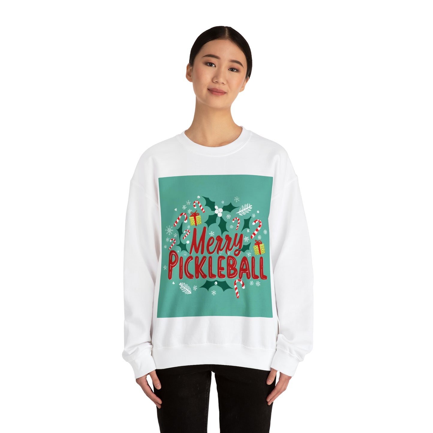 Merry Pickleball Holiday Christmas - Unisex Heavy Blend™ Crewneck Sweatshirt