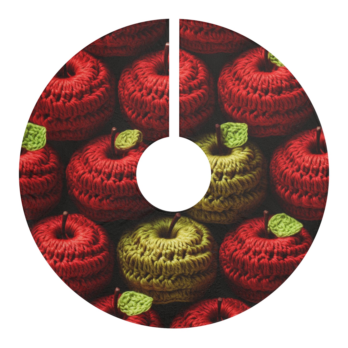 Crochet Apple Amigurumi - Big American Red Apples - Healthy Fruit Snack Design - Christmas Tree Skirts