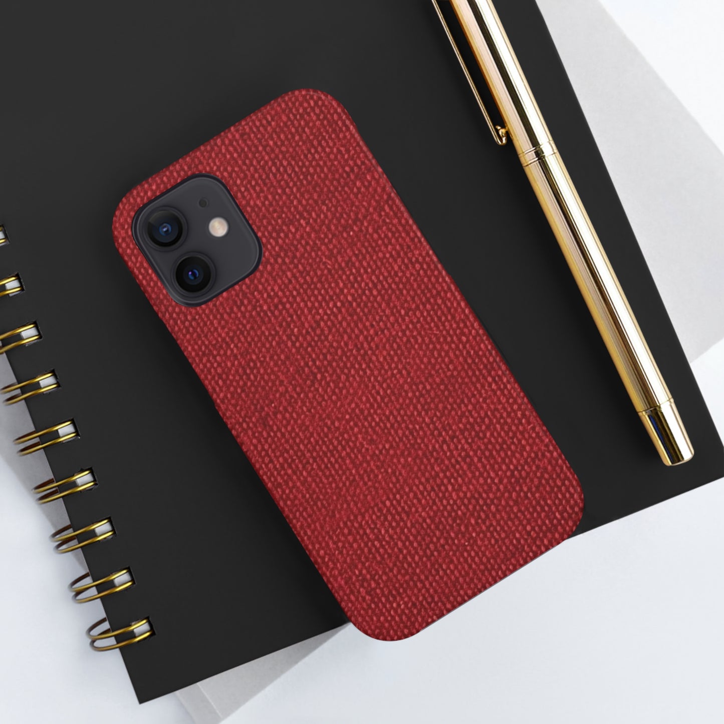 Bold Ruby Red: Denim-Inspired, Passionate Fabric Style - Tough Phone Cases