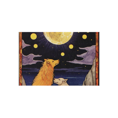 Moon Tarot Card Art - Embrace Your Intuition and Dreams - Outdoor Rug