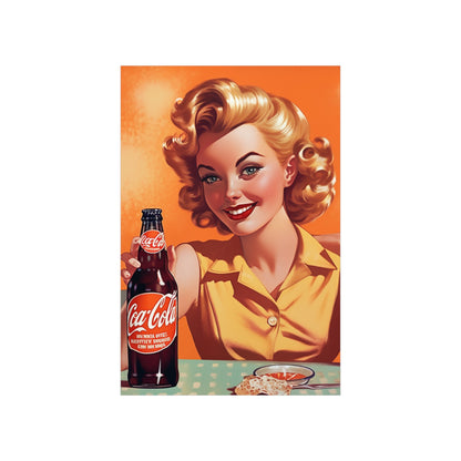 Retro Pop Art Cola Drink Style Vintage Soda Advertisement - Premium Matte Vertical Posters