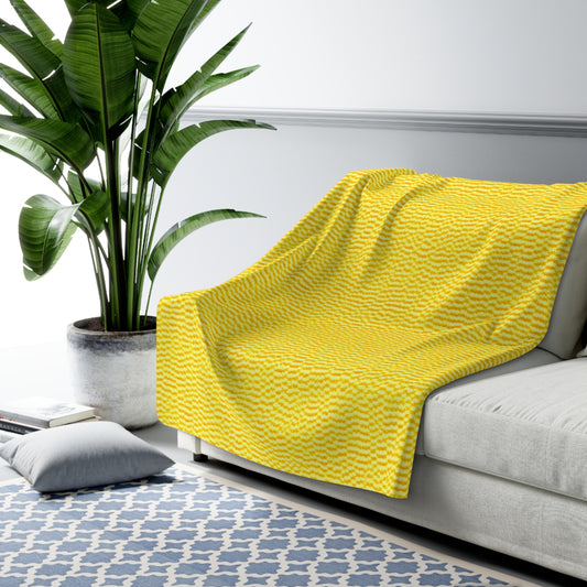 Sunshine Yellow Lemon: Denim-Inspired, Cheerful Fabric - Sherpa Fleece Blanket