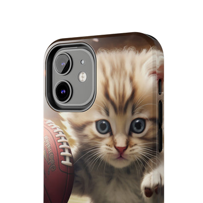 Football Kitty Fantasy: Feline Cat American Sport Quarterback - Tough Phone Cases