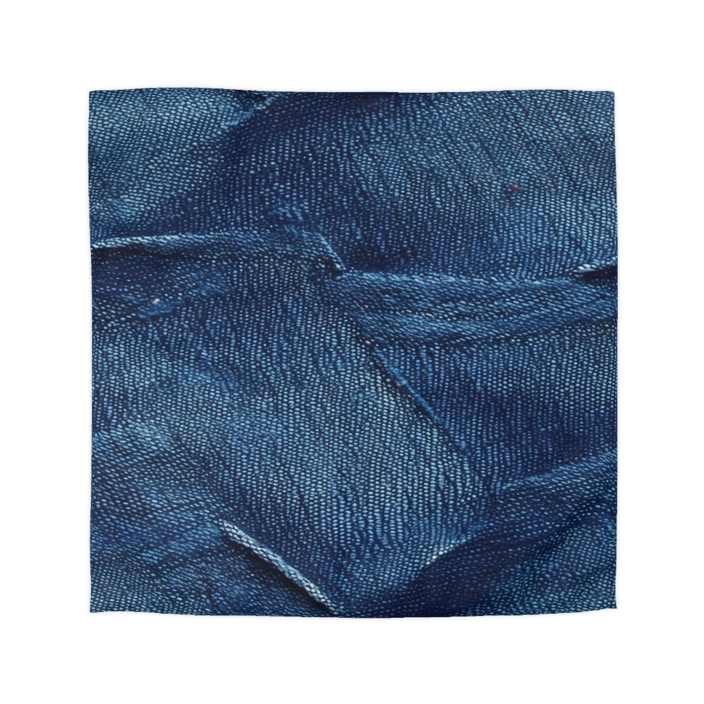 Dark Blue: Distressed Denim-Inspired Fabric Design - Microfiber Duvet Cover