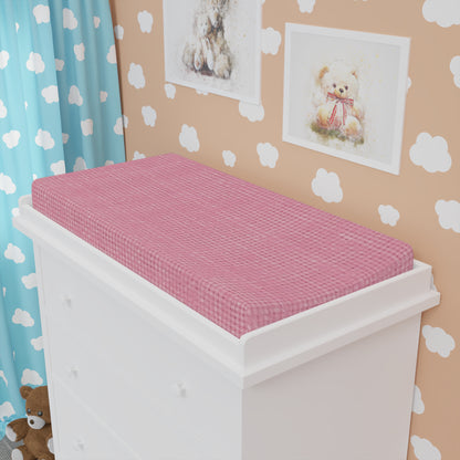 Pastel Rose Pink: Denim-Inspired, Refreshing Fabric Design - Baby Changing Pad Cover