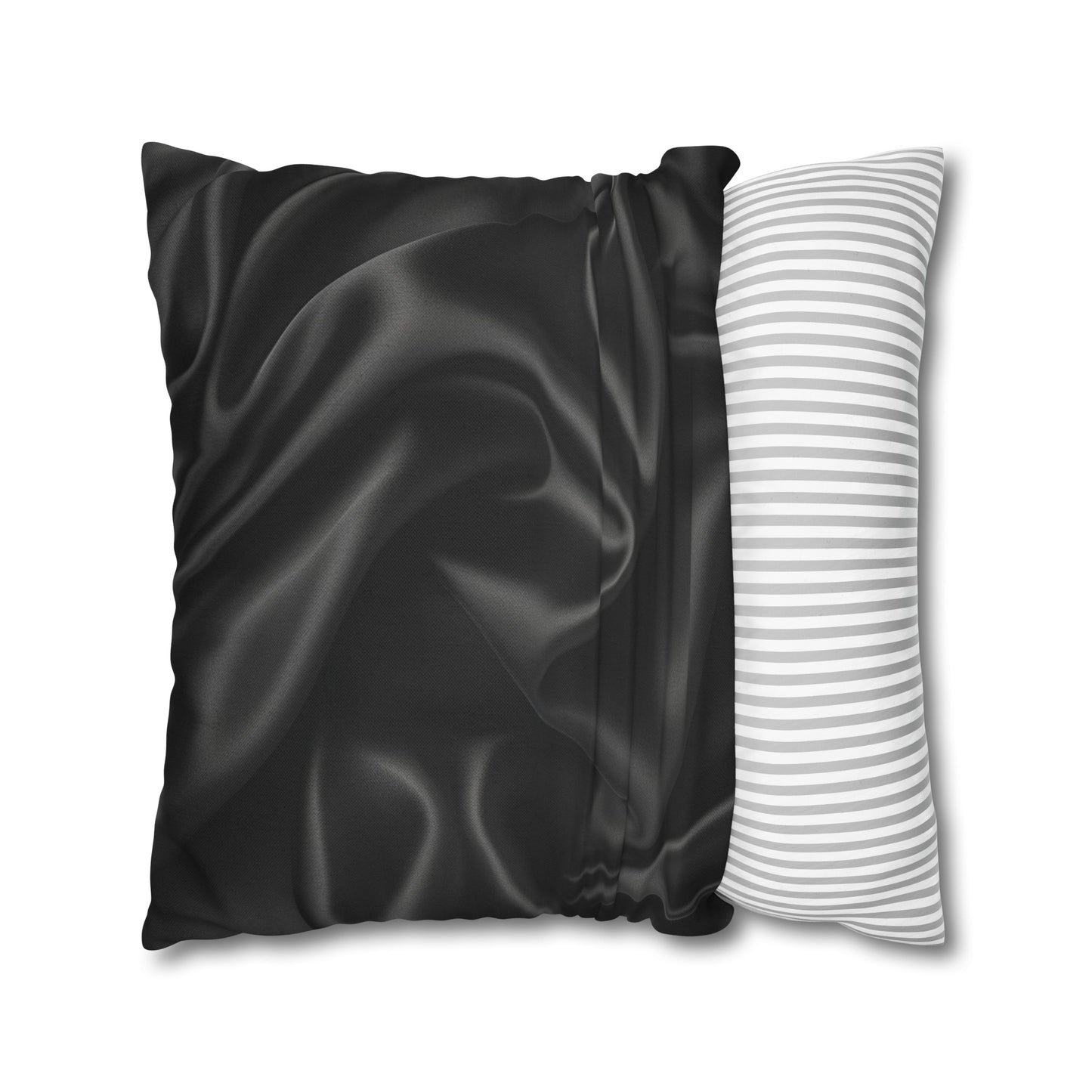 Black Silk, Spun Polyester Square Pillowcase