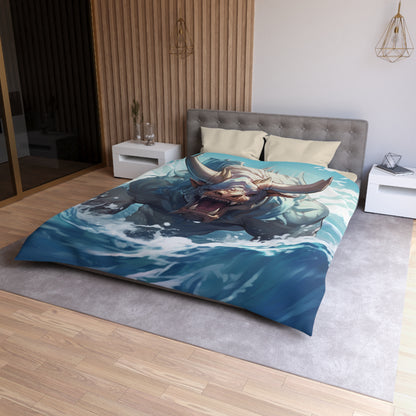 Bull Shark Fusion: Water Fantasy - Hybrid Ocean Marine Animal - Microfiber Duvet Cover