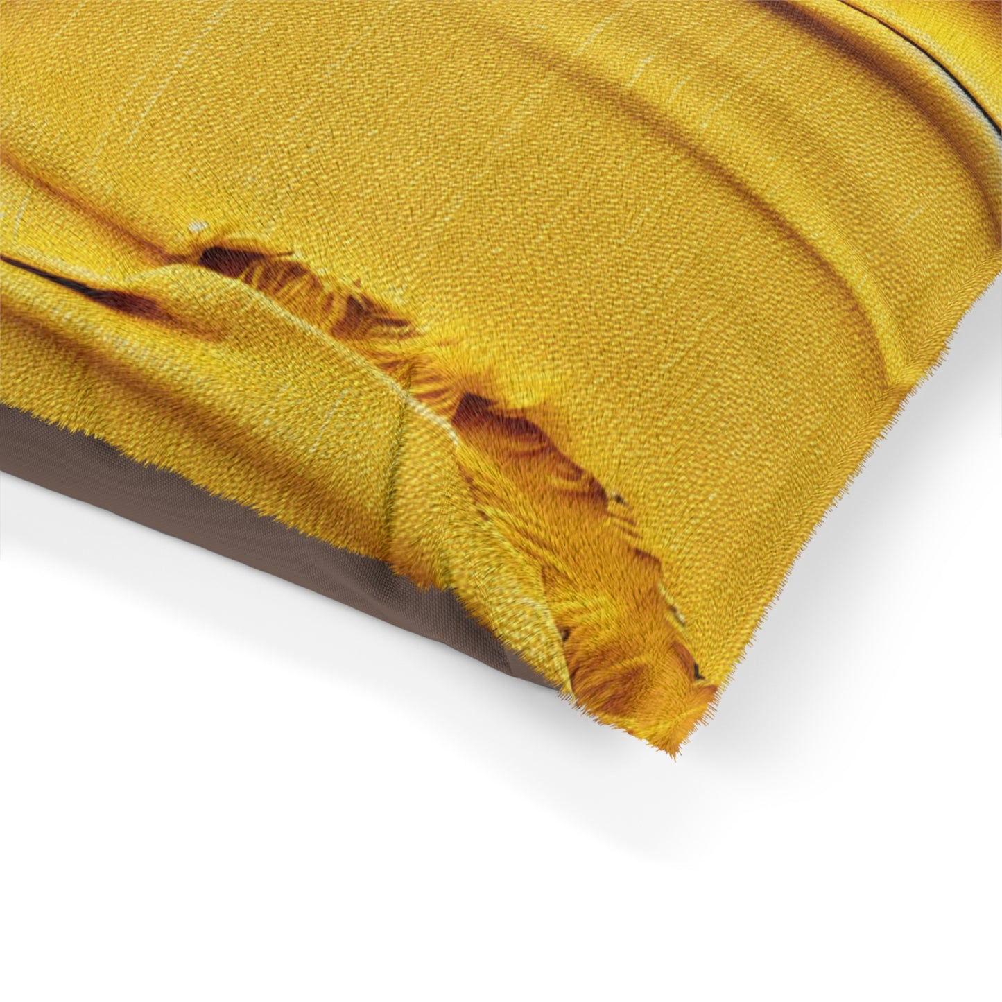 Banana Yellow Lemon: Bold Distressed, Denim-Inspired Fabric - Pet Bed