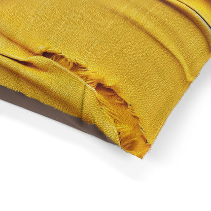 Banana Yellow Lemon: Bold Distressed, Denim-Inspired Fabric - Pet Bed