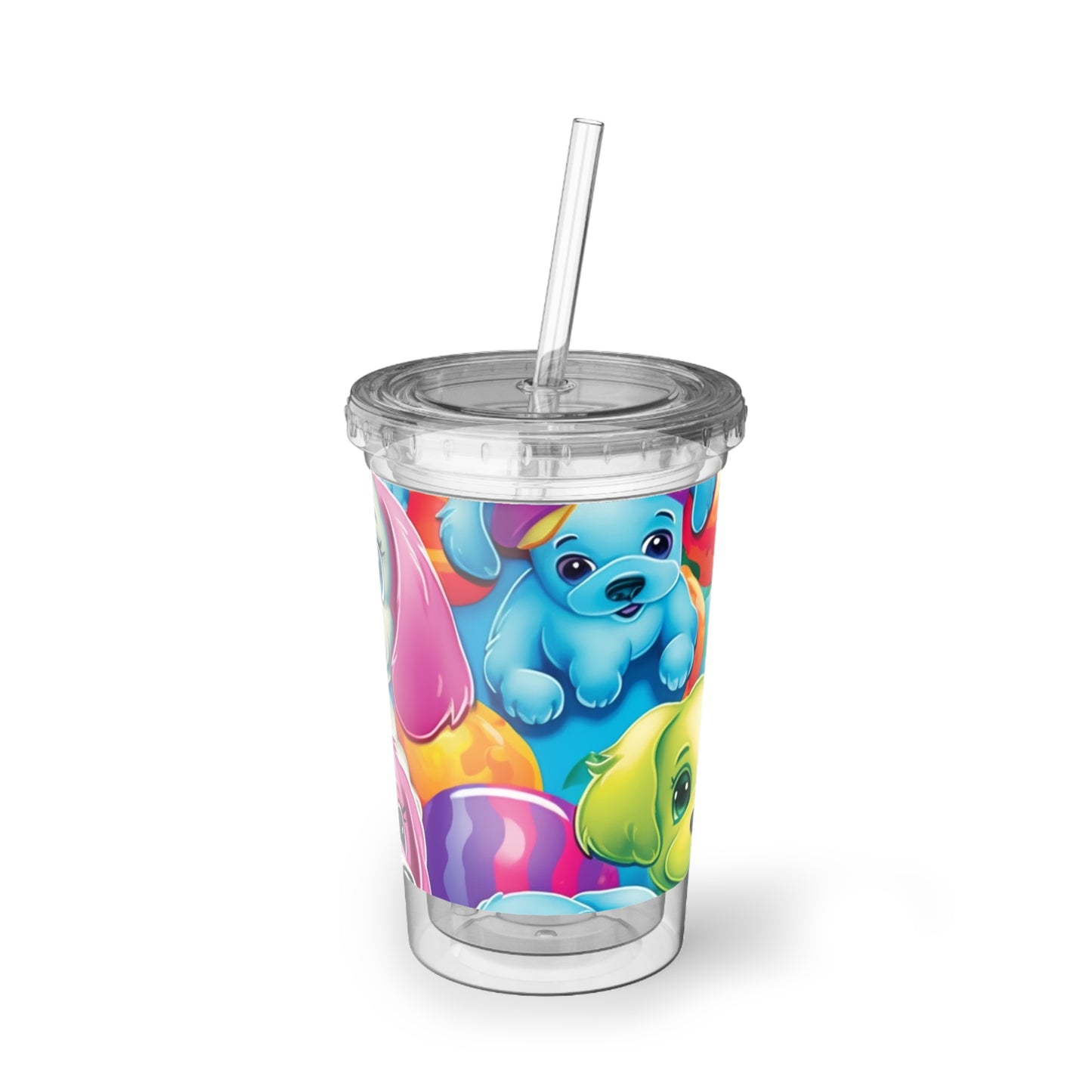 Happy Puppy & Dog Design - Vivid and Eye-Catching - Suave Acrylic Cup