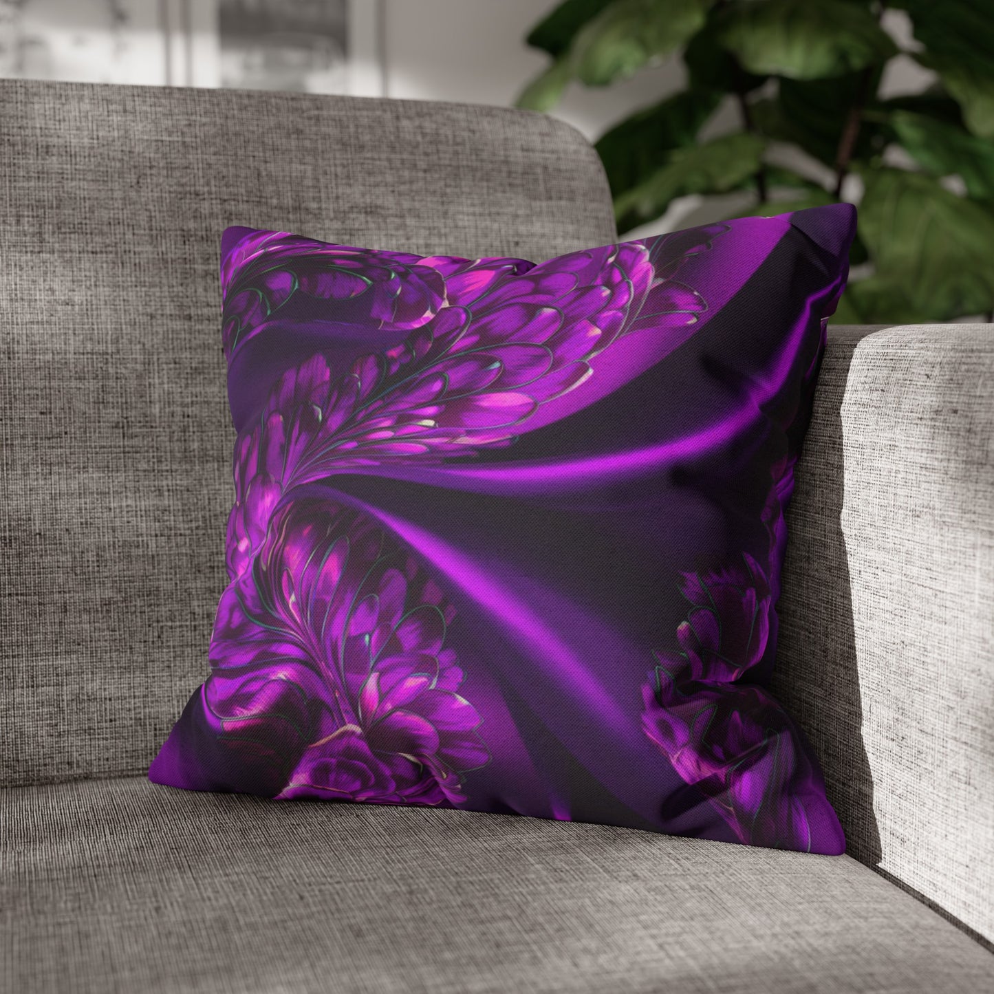 Purple Silk, Spun Polyester Square Pillowcase