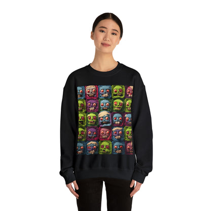 Zombie Crochet Halloween Spooky Holiday Festive Horror Living Dead - Unisex Heavy Blend™ Crewneck Sweatshirt