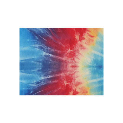 Rainbow Tie-Dye Denim: Vibrant Multi-Color, Fabric Design Spectacle - Outdoor Rug