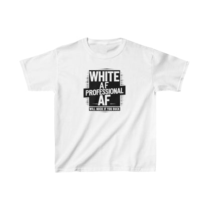 White AF shirt, White History Tshirt, Funny T-Shirt, Kids Heavy Cotton™ Tee