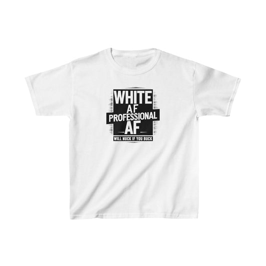 White AF shirt, White History Tshirt, Funny T-Shirt, Kids Heavy Cotton™ Tee