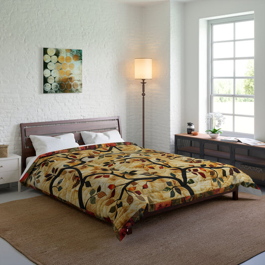 Boho Earthy Vines Graphic Quilt - Comforter