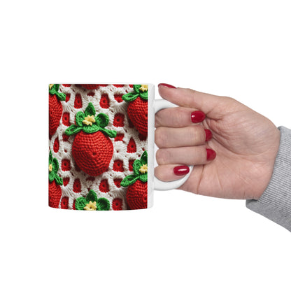 Strawberry Crochet Pattern - Amigurumi Strawberries - Fruit Design for Home and Gifts - Ceramic Mug 11oz