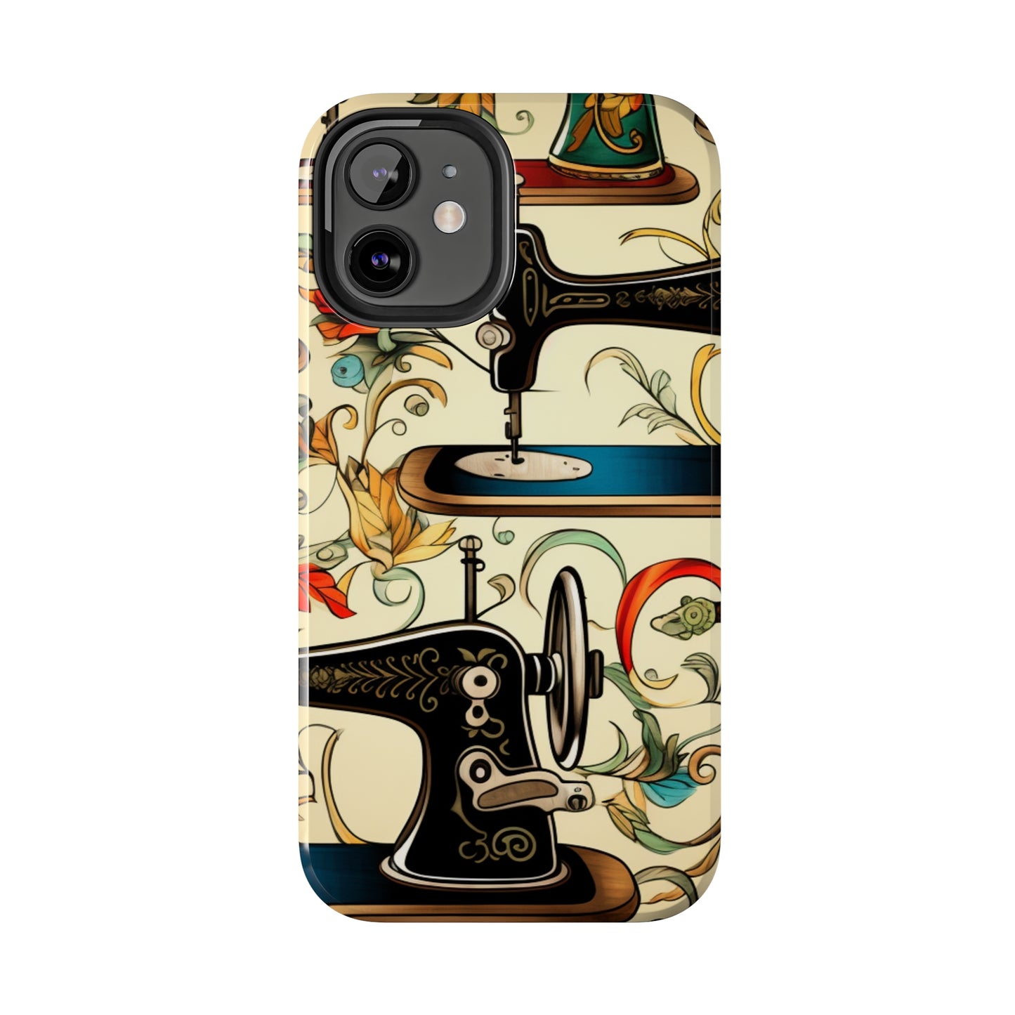 Classic Sewing Machines and Vibrant Thread Spools Pattern, Tailoring and Quilting - Tough Phone Cases