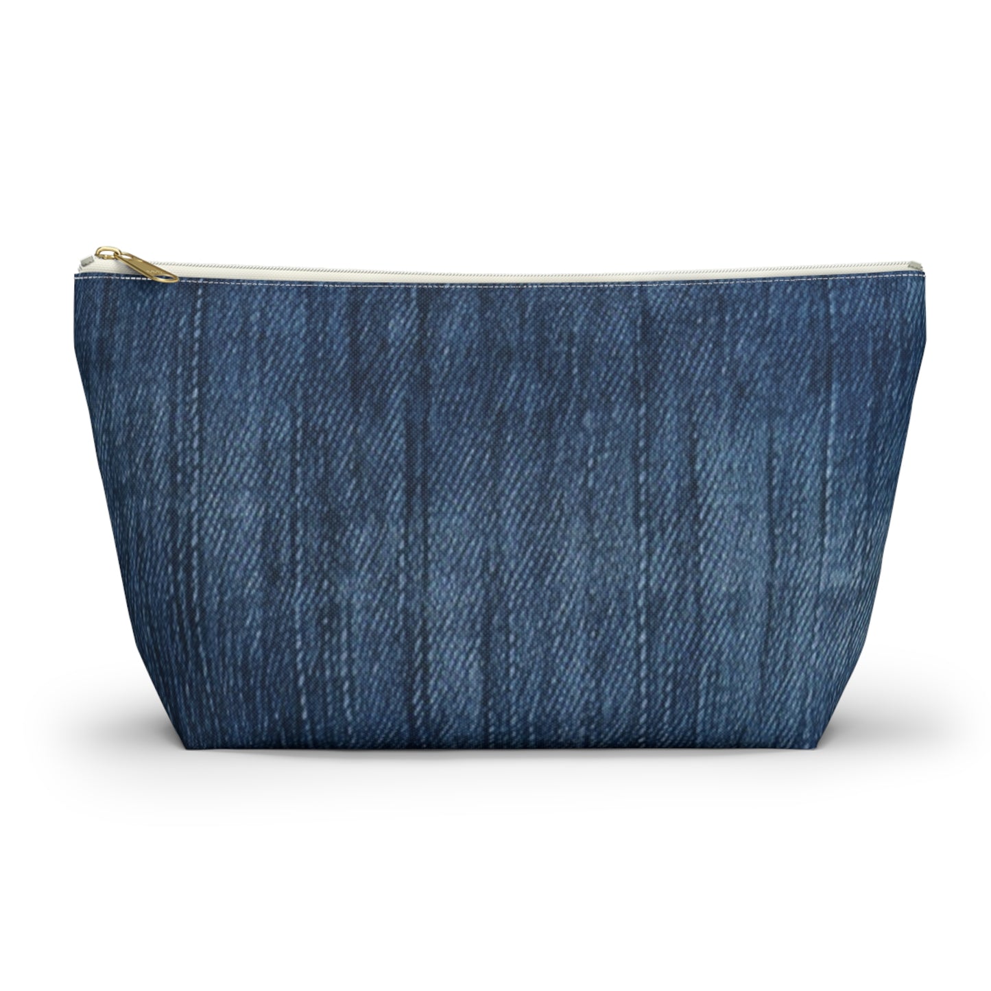 Indigo Splash: Washed Denim Reverie in Deep Blue - Accessory Pouch w T-bottom