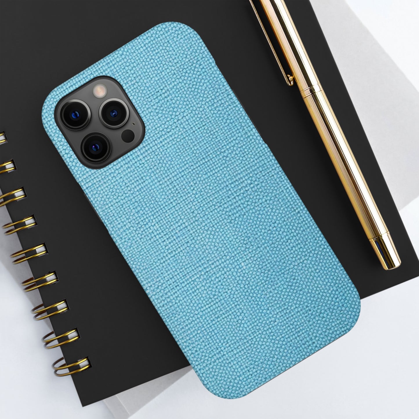 Bright Aqua Teal: Denim-Inspired Refreshing Blue Summer Fabric - Tough Phone Cases