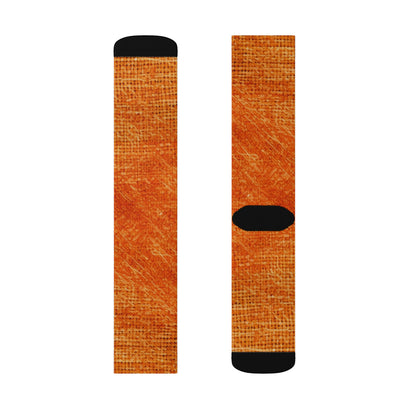 Burnt Orange/Rust: Denim-Inspired Autumn Fall Color Fabric - Sublimation Socks