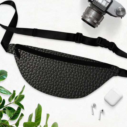 Trendy Black Leather Sling Bag for Women, Crossbody Fanny Pack, Chic Bumbag Handbag, Travel Belt Bag, Vacation Backpack Essentials - Design