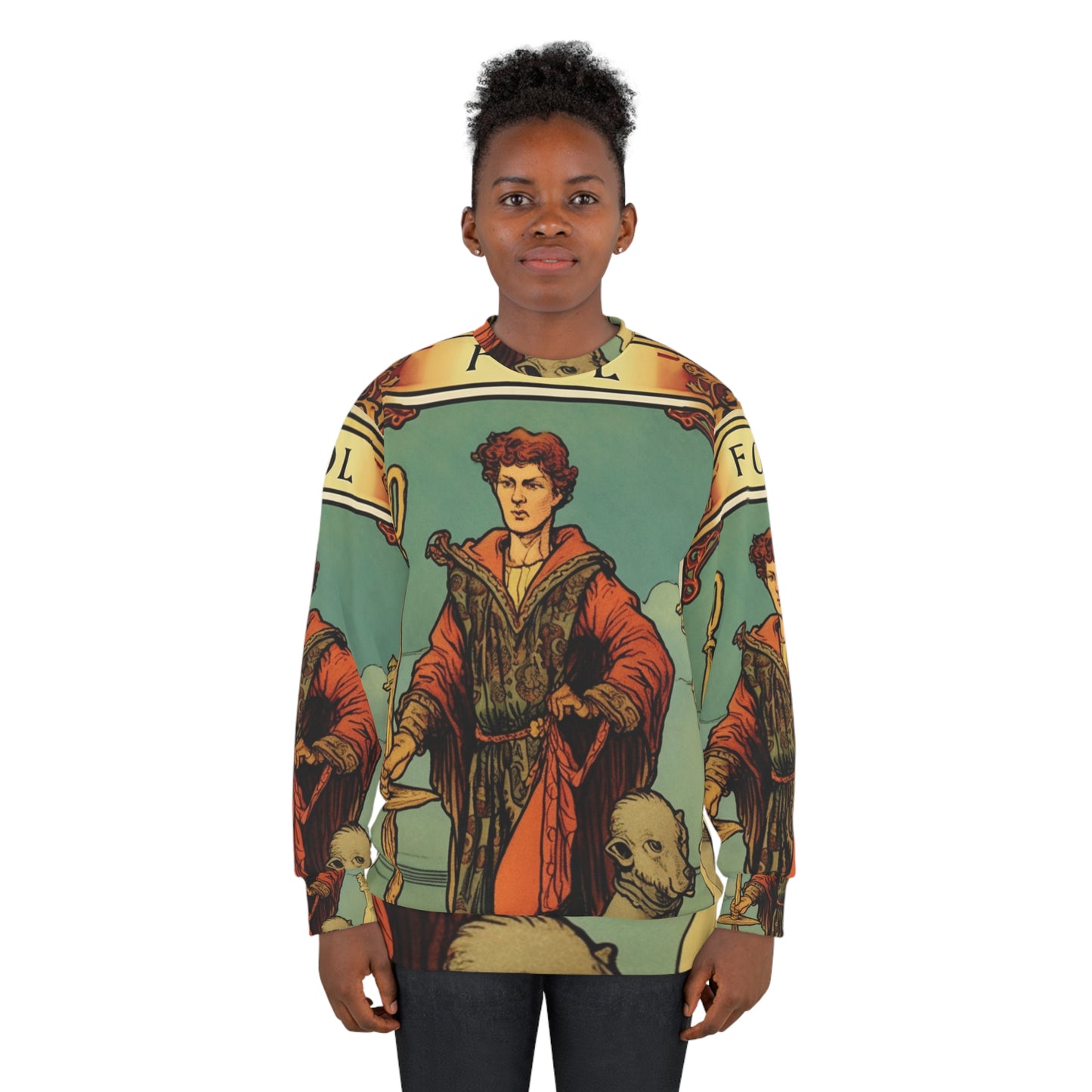 Tarot Místico - Representación artística de la carta del tonto - Sudadera unisex (AOP) 