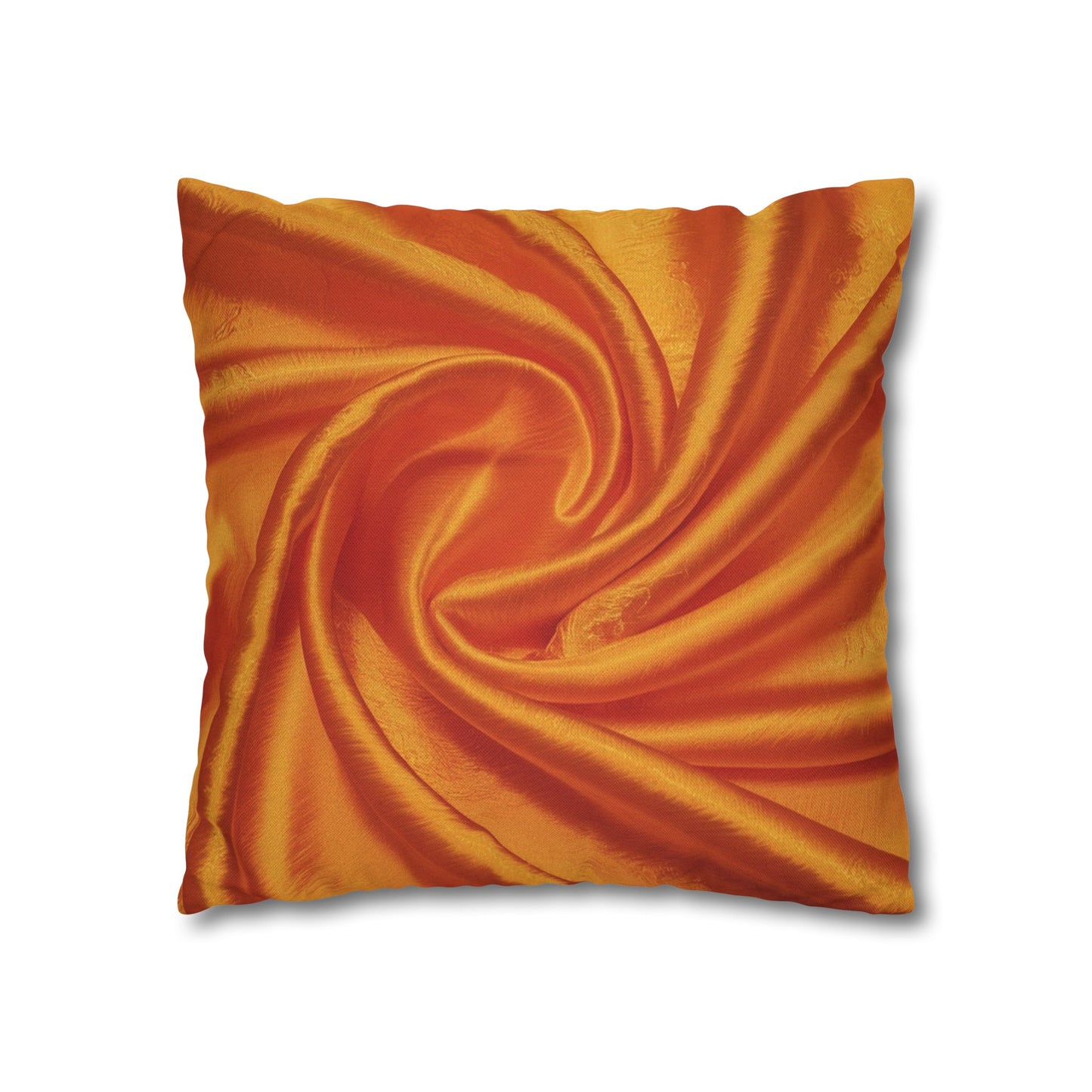 Orange Silk, Spun Polyester Square Pillowcase