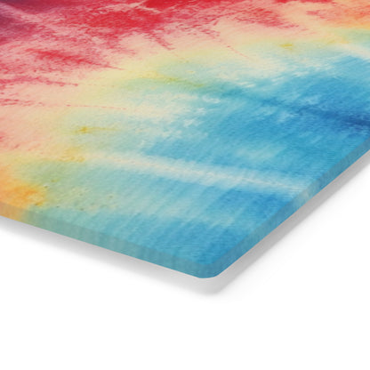 Rainbow Tie-Dye Denim: Vibrant Multi-Color, Fabric Design Spectacle - Cutting Board