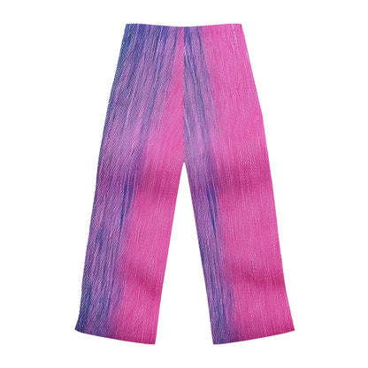 Dual Delight: Daydream de mezclilla mitad rosa y azul - Pantalones de pijama para mujer (AOP) 