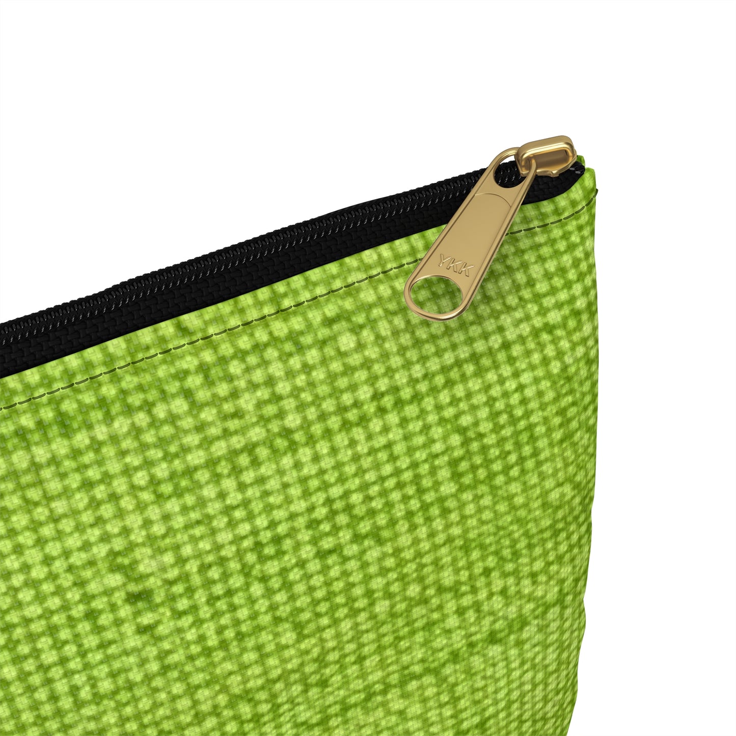 Lush Grass Neon Green: Denim-Inspired, Springtime Fabric Style - Accessory Pouch