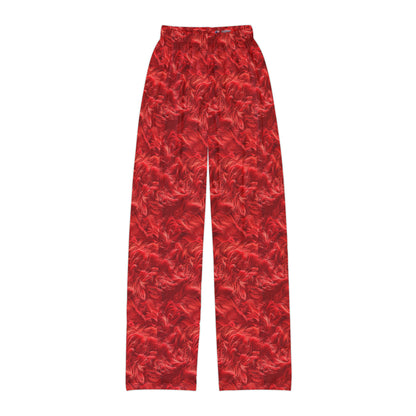 Fuzzy Infinity Pjs Red, Stylish Gift, Kids Pajama Pants (AOP)